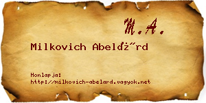 Milkovich Abelárd névjegykártya